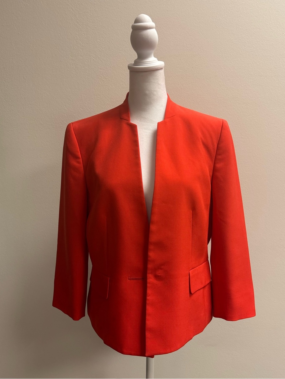 Evan Picone Bright Red Open-Front Blazer